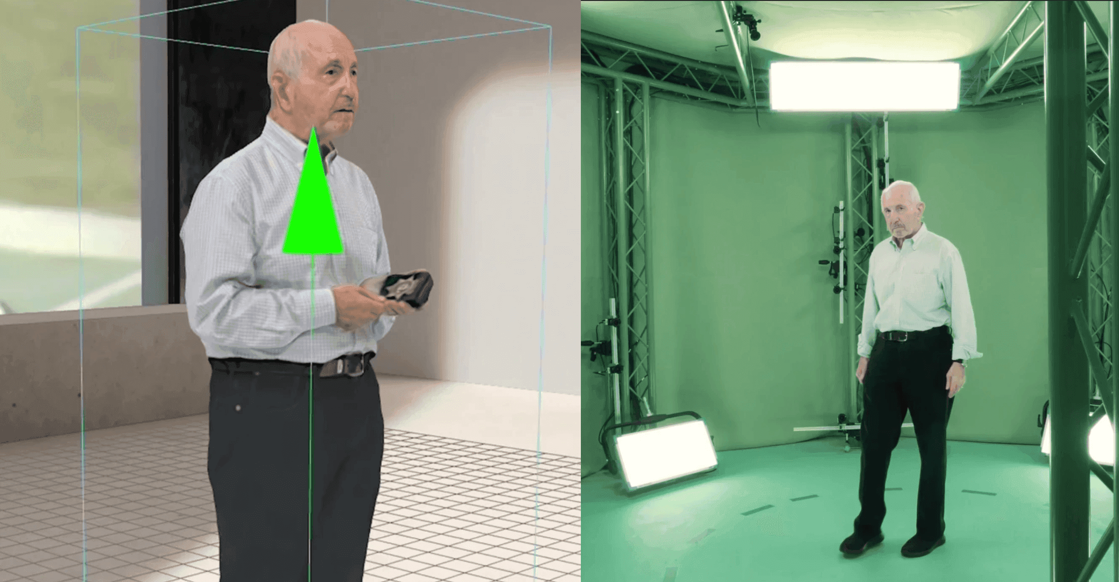 A volumetric capture of a storyteller in virtual reality